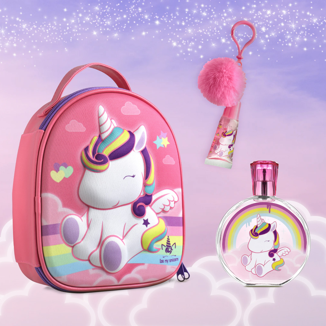 Zip Case with EDT 100 ml & <br>Lip Gloss with Pompom Charm